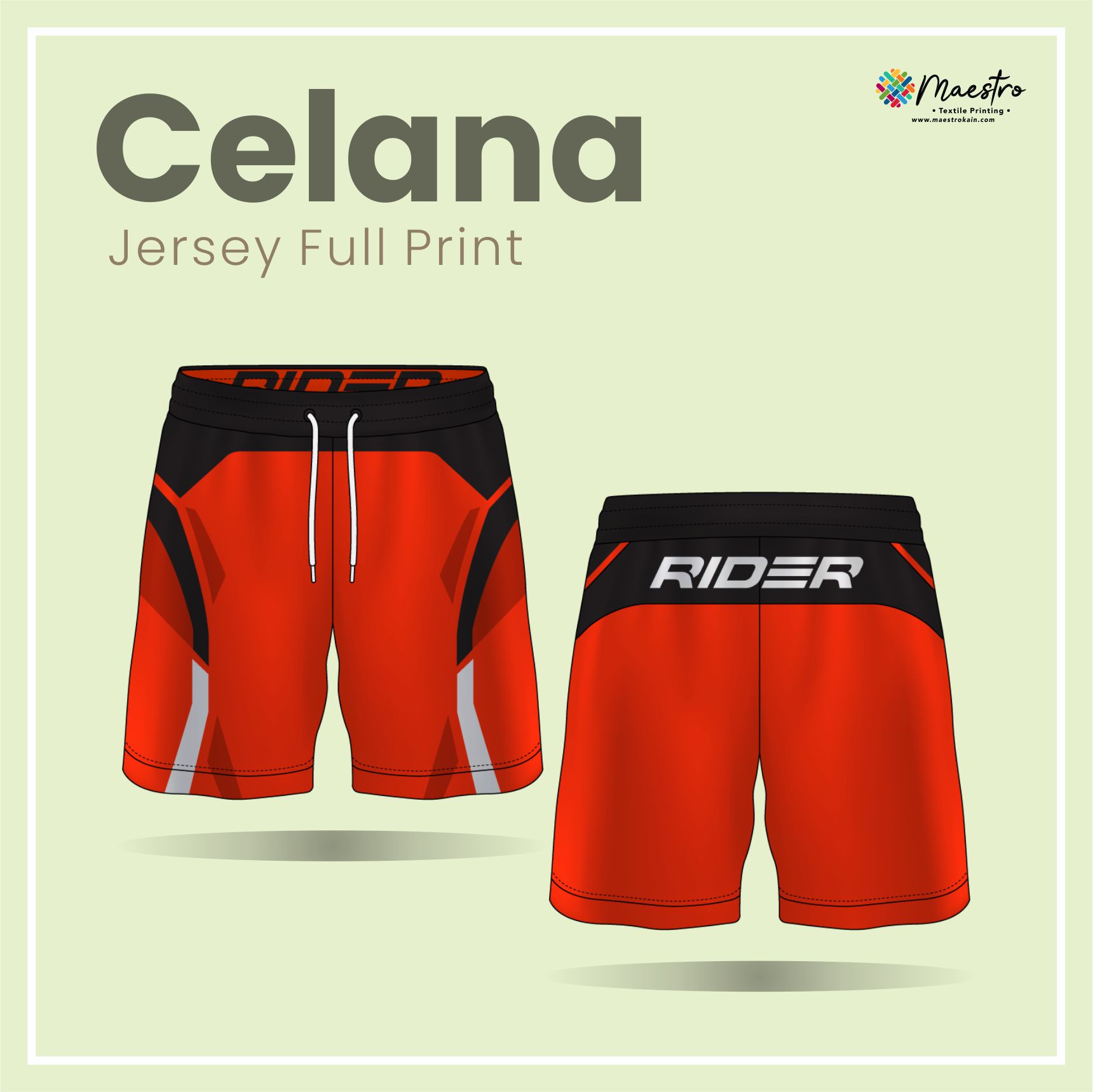 Celana Jersey Pendek Full Print 